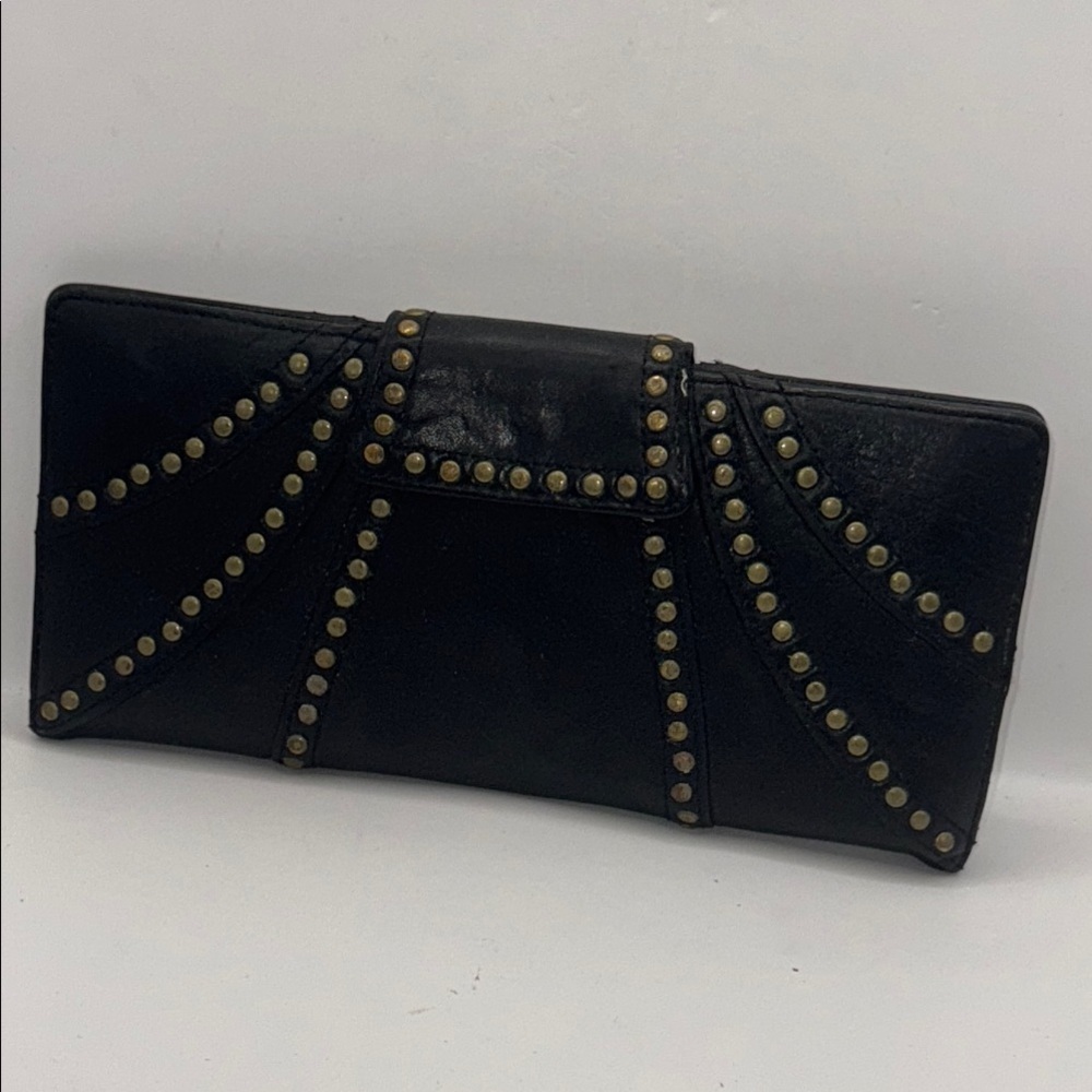Vintage leather Kooba Studded Black Clutch